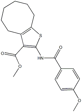 methyl 2-[(4-methoxybenzoyl)amino]-4,5,6,7,8,9-hexahydrocycloocta[b]thiophene-3-carboxylate Struktur