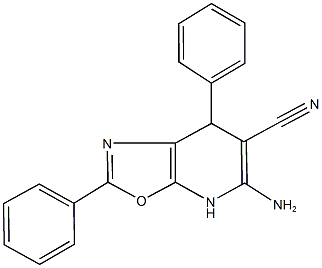 5-amino-2,7-diphenyl-4,7-dihydro[1,3]oxazolo[5,4-b]pyridine-6-carbonitrile Struktur