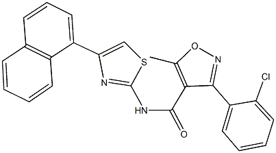 3-(2-chlorophenyl)-5-methyl-N-[4-(1-naphthyl)-1,3-thiazol-2-yl]-4-isoxazolecarboxamide Struktur