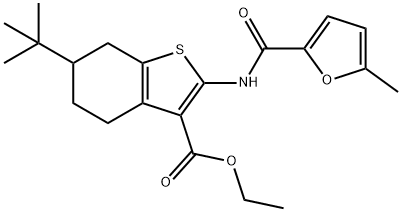 ethyl 6-tert-butyl-2-[(5-methyl-2-furoyl)amino]-4,5,6,7-tetrahydro-1-benzothiophene-3-carboxylate Struktur