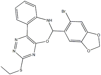 6-(6-bromo-1,3-benzodioxol-5-yl)-6,7-dihydro[1,2,4]triazino[5,6-d][3,1]benzoxazepin-3-yl ethyl sulfide Struktur