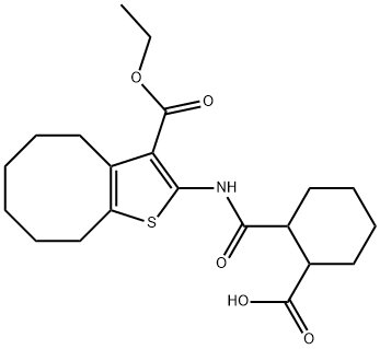 2-({[3-(ethoxycarbonyl)-4,5,6,7,8,9-hexahydrocycloocta[b]thien-2-yl]amino}carbonyl)cyclohexanecarboxylic acid Struktur