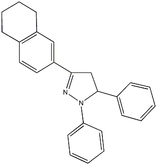 1,5-diphenyl-3-(5,6,7,8-tetrahydro-2-naphthalenyl)-4,5-dihydro-1H-pyrazole Struktur