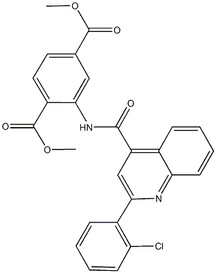 dimethyl 2-({[2-(2-chlorophenyl)-4-quinolinyl]carbonyl}amino)terephthalate Struktur