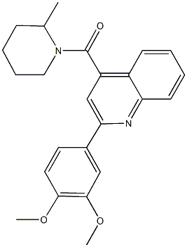 2-(3,4-dimethoxyphenyl)-4-[(2-methyl-1-piperidinyl)carbonyl]quinoline Struktur