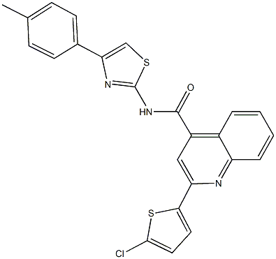 2-(5-chloro-2-thienyl)-N-[4-(4-methylphenyl)-1,3-thiazol-2-yl]-4-quinolinecarboxamide Struktur