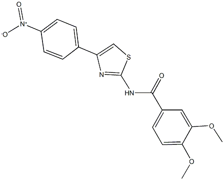 N-(4-{4-nitrophenyl}-1,3-thiazol-2-yl)-3,4-dimethoxybenzamide Struktur