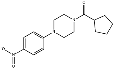 1-(cyclopentylcarbonyl)-4-{4-nitrophenyl}piperazine Struktur