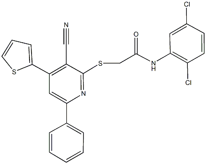 2-{[3-cyano-6-phenyl-4-(2-thienyl)-2-pyridinyl]sulfanyl}-N-(2,5-dichlorophenyl)acetamide Struktur