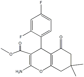 methyl 2-amino-4-(2,4-difluorophenyl)-7,7-dimethyl-5-oxo-5,6,7,8-tetrahydro-4H-chromene-3-carboxylate Struktur