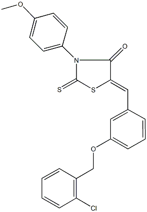 5-{3-[(2-chlorobenzyl)oxy]benzylidene}-3-(4-methoxyphenyl)-2-thioxo-1,3-thiazolidin-4-one Struktur