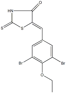 5-(3,5-dibromo-4-ethoxybenzylidene)-2-thioxo-1,3-thiazolidin-4-one Struktur