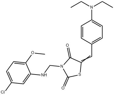 3-[(5-chloro-2-methoxyanilino)methyl]-5-[4-(diethylamino)benzylidene]-1,3-thiazolidine-2,4-dione Struktur