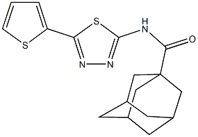 N-[5-(2-thienyl)-1,3,4-thiadiazol-2-yl]-1-adamantanecarboxamide Struktur