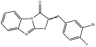 2-(3-bromo-4-fluorobenzylidene)[1,3]thiazolo[3,2-a]benzimidazol-3(2H)-one Struktur