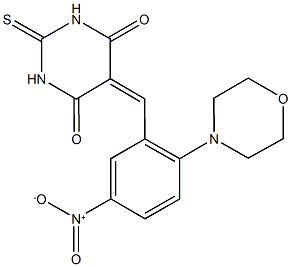 5-[5-nitro-2-(4-morpholinyl)benzylidene]-2-thioxodihydro-4,6(1H,5H)-pyrimidinedione Struktur