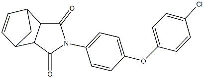 4-[4-(4-chlorophenoxy)phenyl]-4-azatricyclo[5.2.1.0~2,6~]dec-8-ene-3,5-dione Struktur