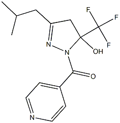 3-isobutyl-1-isonicotinoyl-5-(trifluoromethyl)-4,5-dihydro-1H-pyrazol-5-ol Struktur