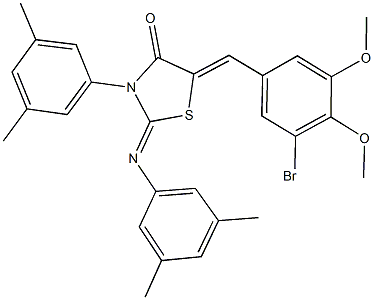 5-(3-bromo-4,5-dimethoxybenzylidene)-3-(3,5-dimethylphenyl)-2-[(3,5-dimethylphenyl)imino]-1,3-thiazolidin-4-one Struktur