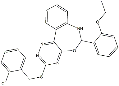 2-{3-[(2-chlorobenzyl)sulfanyl]-6,7-dihydro[1,2,4]triazino[5,6-d][3,1]benzoxazepin-6-yl}phenyl ethyl ether Struktur