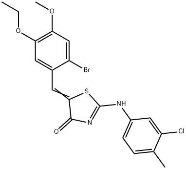 5-(2-bromo-5-ethoxy-4-methoxybenzylidene)-2-[(3-chloro-4-methylphenyl)imino]-1,3-thiazolidin-4-one Struktur