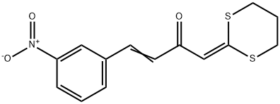 1-(1,3-dithian-2-ylidene)-4-{3-nitrophenyl}-3-buten-2-one Struktur