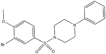 2-bromo-4-[(4-phenyl-1-piperazinyl)sulfonyl]phenyl methyl ether Struktur