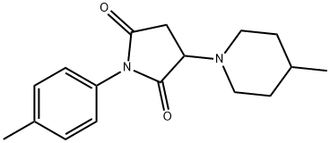 1-(4-methylphenyl)-3-(4-methyl-1-piperidinyl)-2,5-pyrrolidinedione Struktur