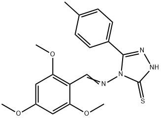 5-(4-methylphenyl)-4-[(2,4,6-trimethoxybenzylidene)amino]-4H-1,2,4-triazole-3-thiol Struktur