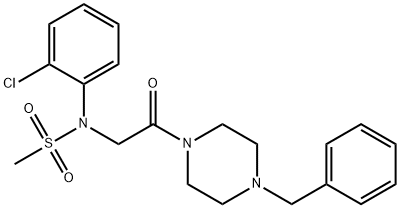 N-[2-(4-benzyl-1-piperazinyl)-2-oxoethyl]-N-(2-chlorophenyl)methanesulfonamide Struktur