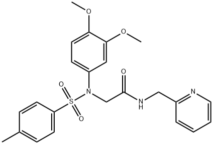 2-{3,4-dimethoxy[(4-methylphenyl)sulfonyl]anilino}-N-(2-pyridinylmethyl)acetamide Struktur