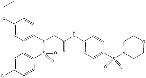 2-{[(4-chlorophenyl)sulfonyl]-4-ethoxyanilino}-N-[4-(4-morpholinylsulfonyl)phenyl]acetamide Struktur