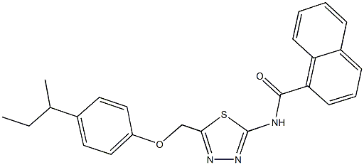 N-{5-[(4-sec-butylphenoxy)methyl]-1,3,4-thiadiazol-2-yl}-1-naphthamide Struktur