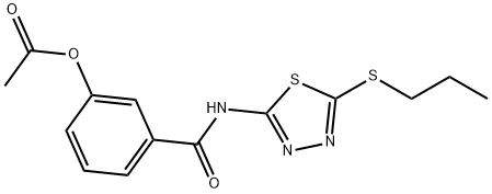 3-({[5-(propylsulfanyl)-1,3,4-thiadiazol-2-yl]amino}carbonyl)phenyl acetate Struktur