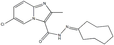 6-chloro-N'-cyclooctylidene-2-methylimidazo[1,2-a]pyridine-3-carbohydrazide Struktur