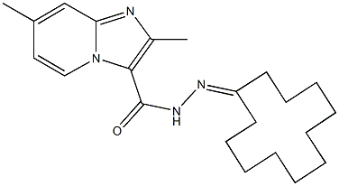 N'-cyclododecylidene-2,7-dimethylimidazo[1,2-a]pyridine-3-carbohydrazide Struktur