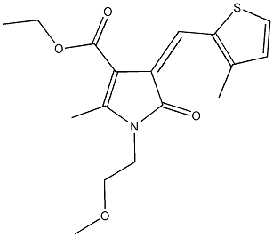 ethyl 1-(2-methoxyethyl)-2-methyl-4-[(3-methyl-2-thienyl)methylene]-5-oxo-4,5-dihydro-1H-pyrrole-3-carboxylate Struktur