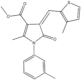 methyl 2-methyl-1-(3-methylphenyl)-4-[(3-methyl-2-thienyl)methylene]-5-oxo-4,5-dihydro-1H-pyrrole-3-carboxylate Struktur