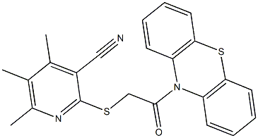 4,5,6-trimethyl-2-{[2-oxo-2-(10H-phenothiazin-10-yl)ethyl]sulfanyl}nicotinonitrile Struktur