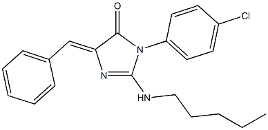 5-benzylidene-3-(4-chlorophenyl)-2-(pentylamino)-3,5-dihydro-4H-imidazol-4-one Struktur