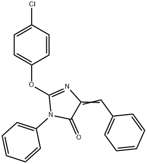 5-benzylidene-2-(4-chlorophenoxy)-3-phenyl-3,5-dihydro-4H-imidazol-4-one Struktur