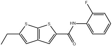 5-ethyl-N-(2-fluorophenyl)thieno[2,3-b]thiophene-2-carboxamide Struktur