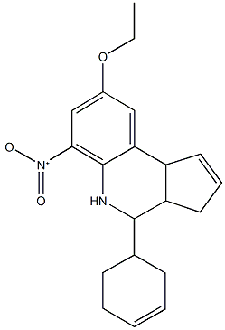 4-(3-cyclohexen-1-yl)-8-ethoxy-6-nitro-3a,4,5,9b-tetrahydro-3H-cyclopenta[c]quinoline Struktur