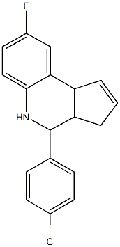 4-(4-chlorophenyl)-8-fluoro-3a,4,5,9b-tetrahydro-3H-cyclopenta[c]quinoline Struktur