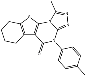 1-methyl-4-(4-methylphenyl)-6,7,8,9-tetrahydro[1]benzothieno[3,2-e][1,2,4]triazolo[4,3-a]pyrimidin-5(4H)-one Struktur