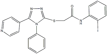 N-(2-iodophenyl)-2-{[4-phenyl-5-(4-pyridinyl)-4H-1,2,4-triazol-3-yl]sulfanyl}acetamide Struktur