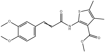 methyl 2-{[3-(3,4-dimethoxyphenyl)acryloyl]amino}-4,5-dimethyl-3-thiophenecarboxylate Struktur