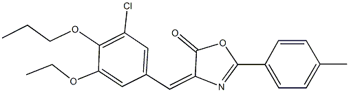 4-(3-chloro-5-ethoxy-4-propoxybenzylidene)-2-(4-methylphenyl)-1,3-oxazol-5(4H)-one Struktur