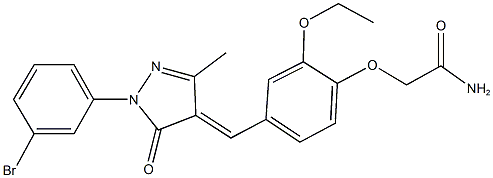 2-(4-{[1-(3-bromophenyl)-3-methyl-5-oxo-1,5-dihydro-4H-pyrazol-4-ylidene]methyl}-2-ethoxyphenoxy)acetamide Struktur