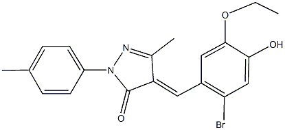 4-(2-bromo-5-ethoxy-4-hydroxybenzylidene)-5-methyl-2-(4-methylphenyl)-2,4-dihydro-3H-pyrazol-3-one Struktur